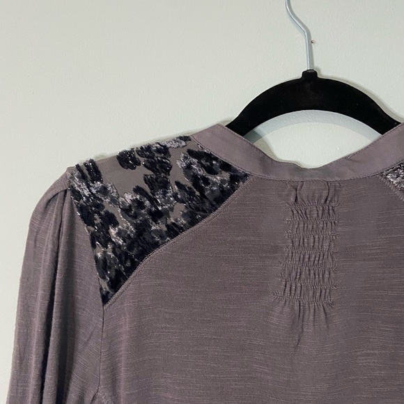 Anthro TINY Broadleaf Forest Burnout Velvet Top, S - Picture 7 of 11